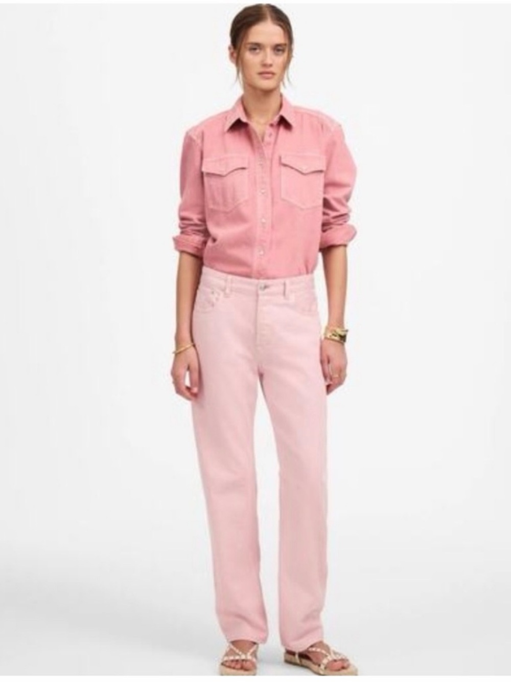 Women’s Madewell Darted Barrel-Leg Pink Jeans